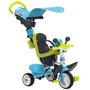 Tricicleta copii, Smoby, Baby Driver Comfort Mecanism de pedalare libera, Suport picioare, Control al directiei, Albastru - 1