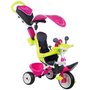 Tricicleta copii, Smoby, Baby Driver Comfort Mecanism de pedalare libera, Suport picioare, Control al directiei, Roz - 1