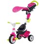 Tricicleta copii, Smoby, Baby Driver Comfort Mecanism de pedalare libera, Suport picioare, Control al directiei, Roz - 3
