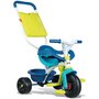 Tricicleta copii, Smoby, Be Fun Confort Mecanism de pedalare libera, Suport picioare, Control al directiei, Albastru - 1
