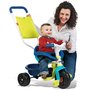 Tricicleta copii, Smoby, Be Fun Confort Mecanism de pedalare libera, Suport picioare, Control al directiei, Albastru - 3