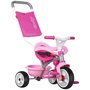 Tricicleta copii, Smoby, Be Move Comfort Mecanism de pedalare libera, Suport picioare, Control al directiei, Roz - 1