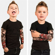 Tricou copii negru cu tatuaj Drool (Marime: 80, Model: Model B)