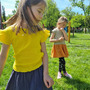 Tricou cu volanase la maneci pentru copii, din muselina, Lemonade, 4-5 ani - 2