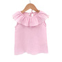 Tricou cu volanase pentru copii, din muselina, Magic Pink, 3-4 ani - 1