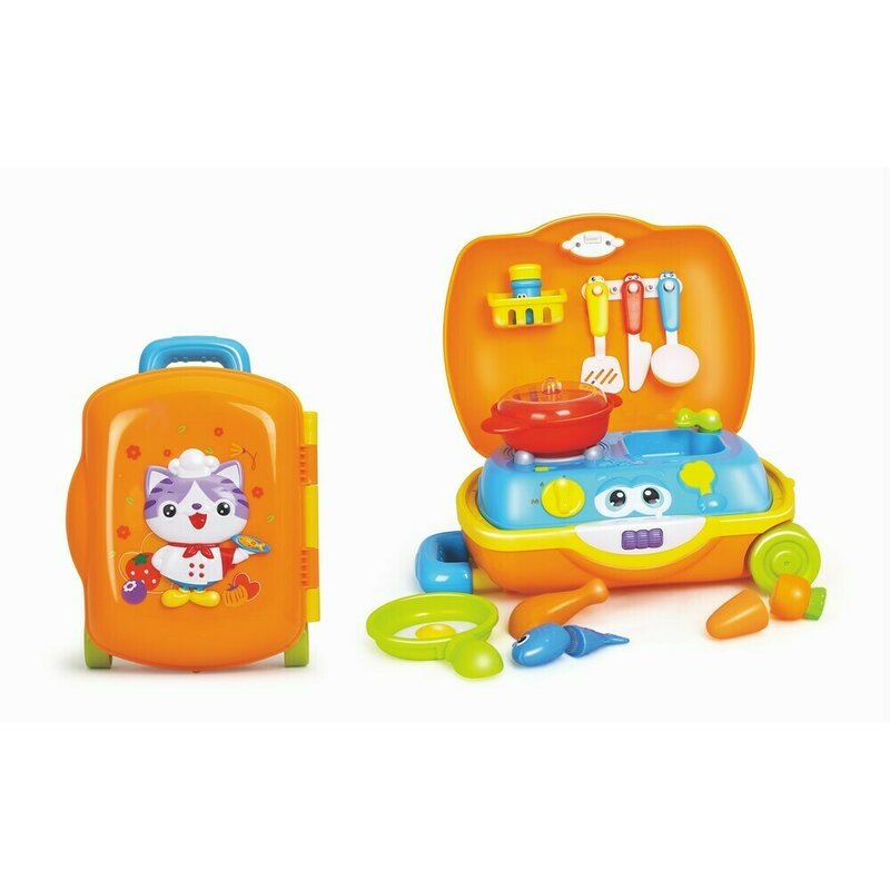 Jucarii bebe - Hola - Set de joaca Trolerul micului bucatar, Multicolor