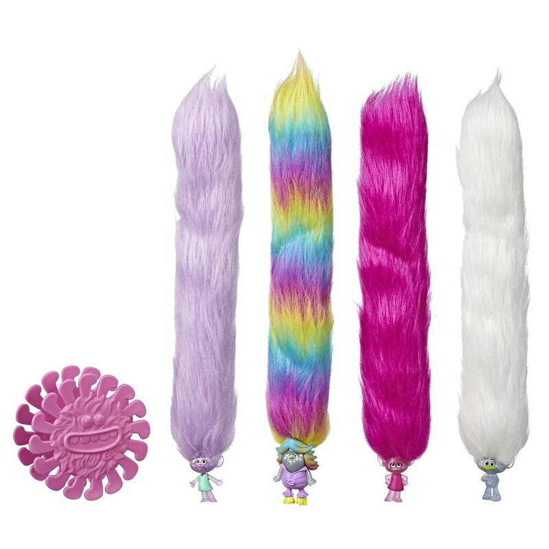 Hasbro - Accesoriu Bratari sclipitoare Hair huggers , Trolls, Multicolor