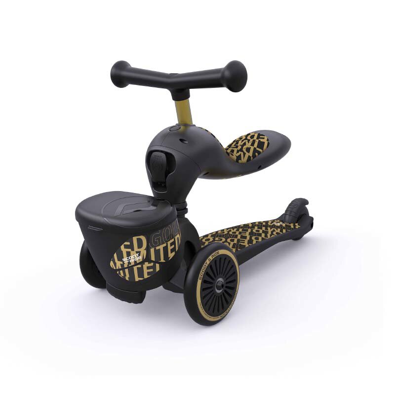 Scoot and ride - Trotineta copii cu sezut. suport jucarie. transformabila 2in1. HighwayKick 1 Lifestyle Black Gold Limited. 1-5 ani. pana la 50 . Scoot Ride