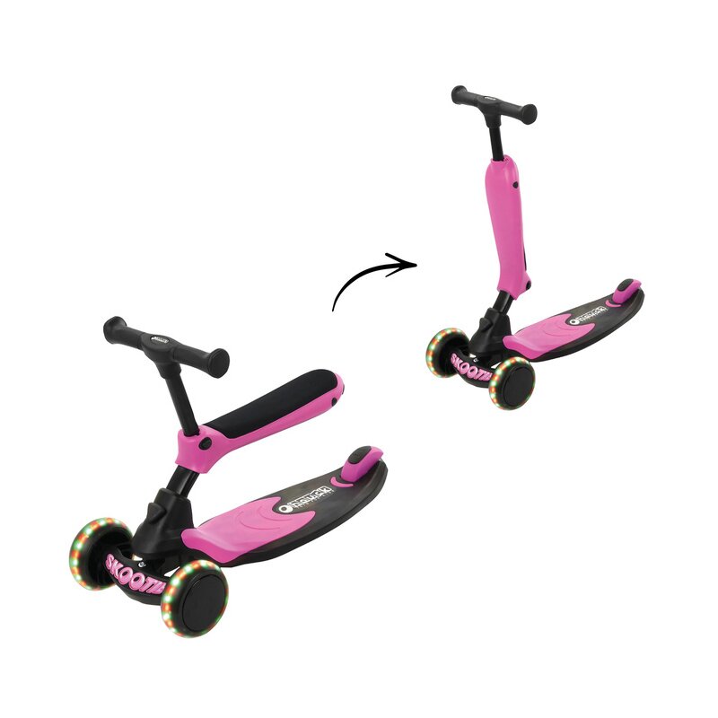 Trotineta copii cu sezut, transformabila 2in1, Hauck, Skootie, Neon Pink