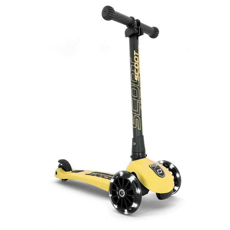 Scoot and ride - trotineta highwaykick 3 lemon pliabila, cu roti luminoase
