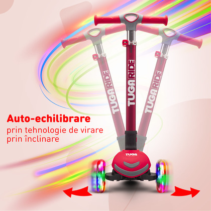 NYZABDL Trotinete para crianças, trotinete de PU, rodas brilhantes LED,  direção fácil de transportar, trotinete leve, trotinete, haste ajustável em  forma de T : : Esporte