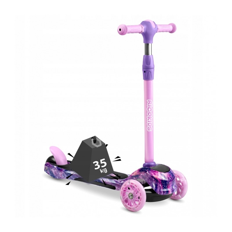 Trotineta cu roti cu LED Ricokids Piko 765013 - Violet - Roz