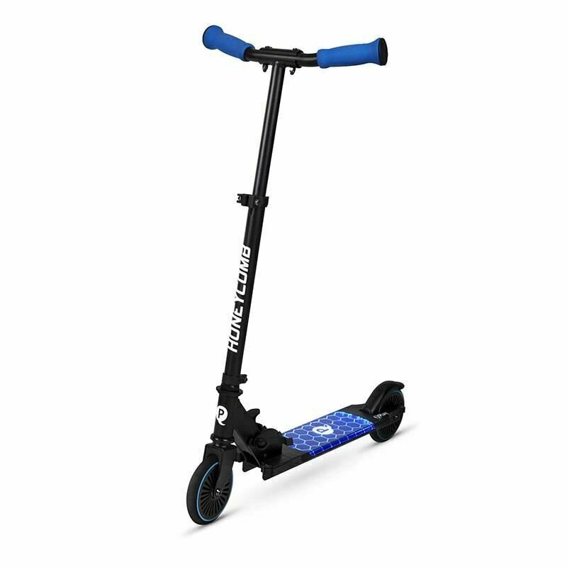 Qplay - trotineta honeycomb , pliabila, cu iluminare, albastru