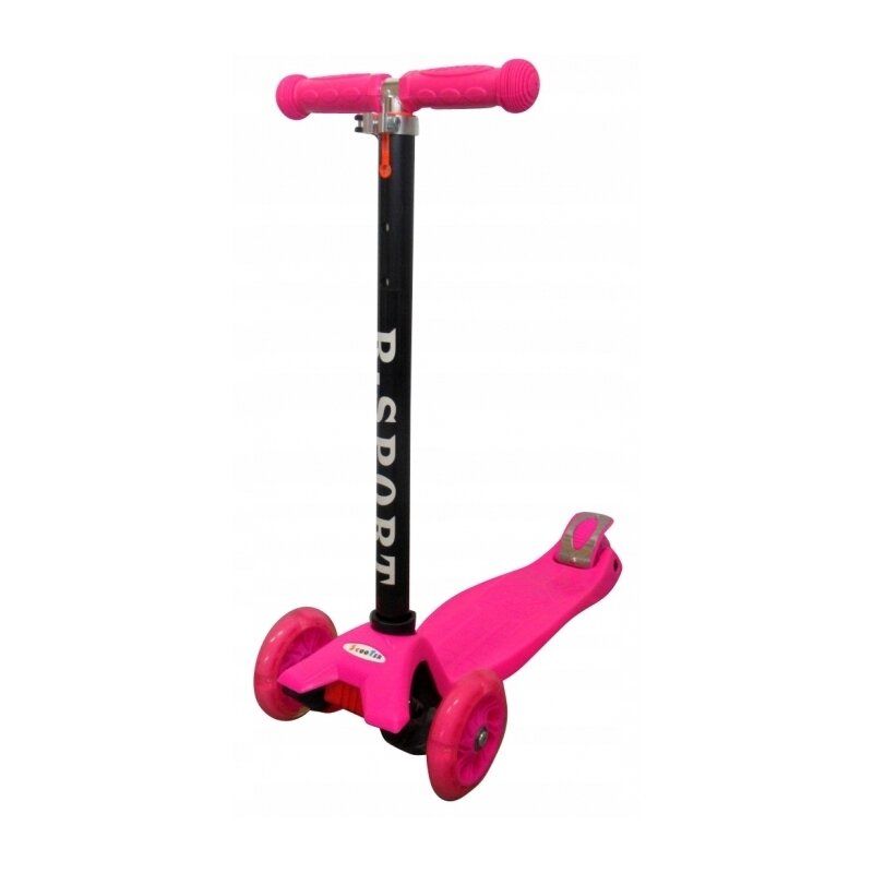 R-sport - trotineta h1 , cu 3 roti, cu roti luminoase, roz