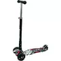 Trotineta copii, Free2Move Zik Zak cu lumini LED pentru baietei, Pliabila si compacta, Platforma antiderapanta, Ghidon reglabil, Rulmenti ABEC-7, Varsta 3 - 6 ani, Black - 1