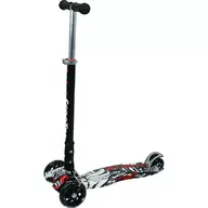 Trotineta copii, Free2Move Zik Zak cu lumini LED pentru baietei, Pliabila si compacta, Platforma antiderapanta, Ghidon reglabil, Rulmenti ABEC-7, Varsta 3 - 6 ani, Black