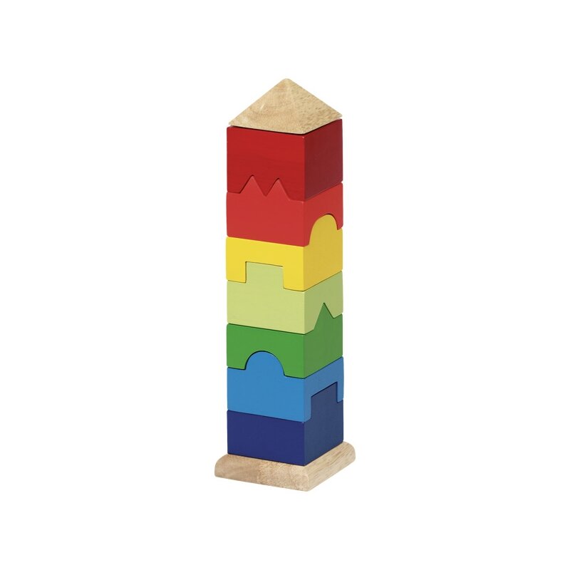 Goki - jucarie pentru sortat si stivuit turn cu piese unice, multicolor