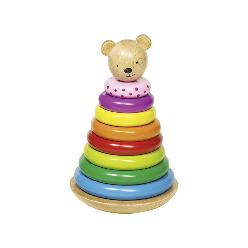 Goki - jucarie pentru sortat si stivuit turn cu ursulet, multicolor