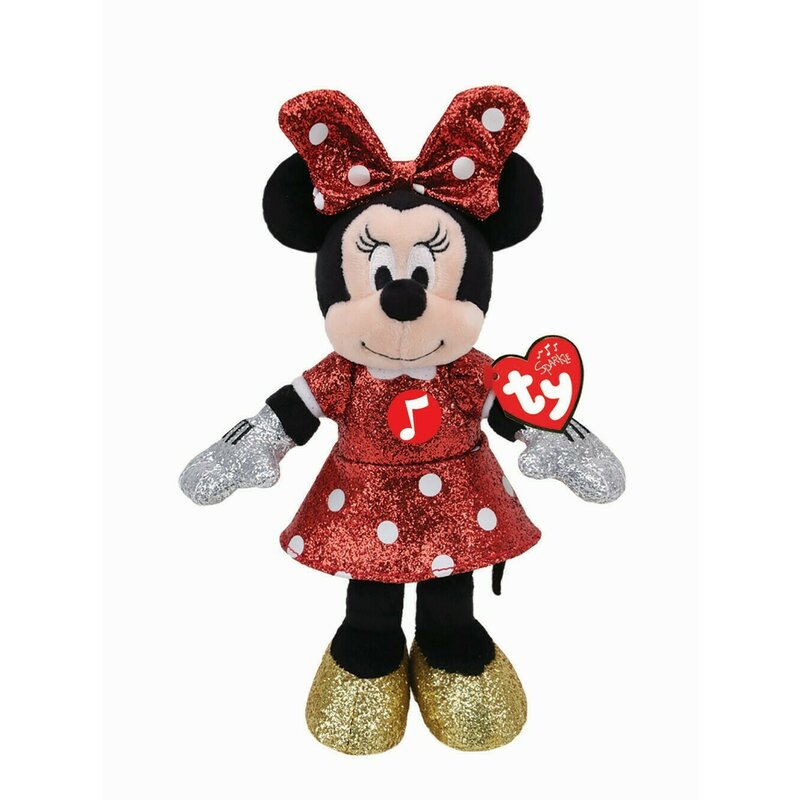 Ty - PLUS 25CM BEANIE BABIES DISNEY MINNIE CU SCLIPICI SI SUNETE