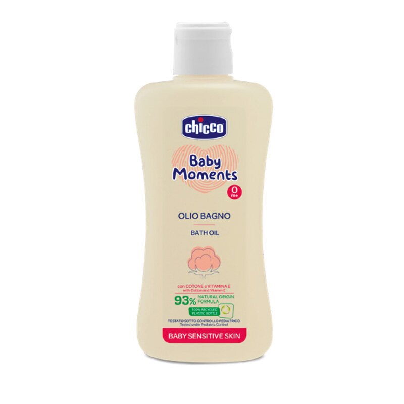 Ulei de baie dermatologic Chicco Baby Moments Sensitive, 200ml, 0 luni+