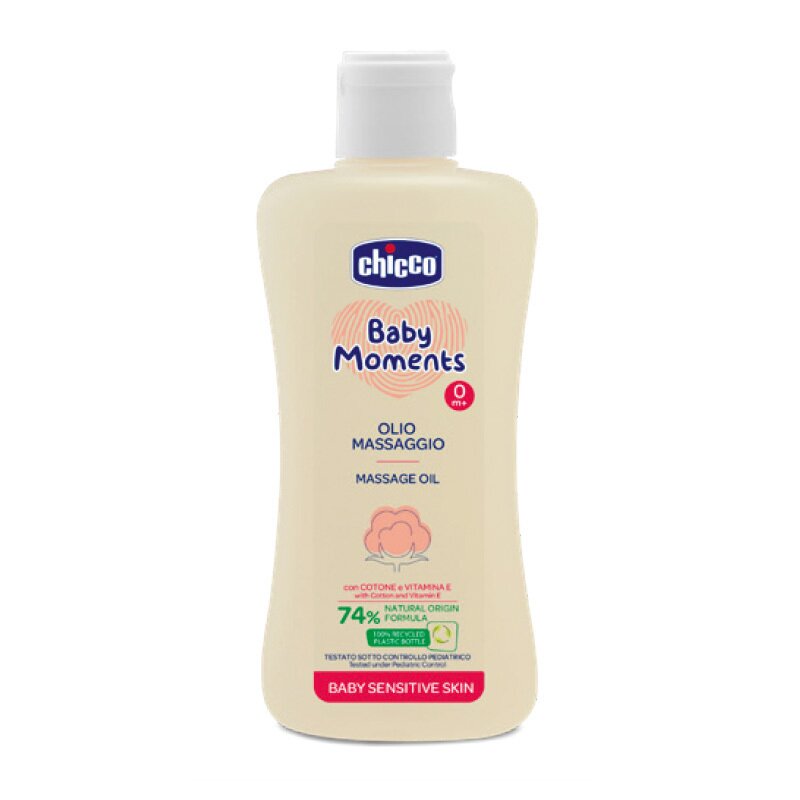 Ulei de masaj dermatologic Chicco Baby Moments Sensitive, 200ml, 0 luni+