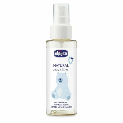 Ulei pentru masaj, Chicco, Cu ulei de migdala si vitamina E, Potrivita si pentru piele uscata, Testata dermatologic, Utilizare zilnica, 100 ml, 0 luni+