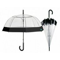 Perletti - Umbrela dama automata  forma cupola cu margine neagra