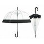 Umbrela dama automata Perletti forma cupola cu margine neagra 89 cm diametru - 2