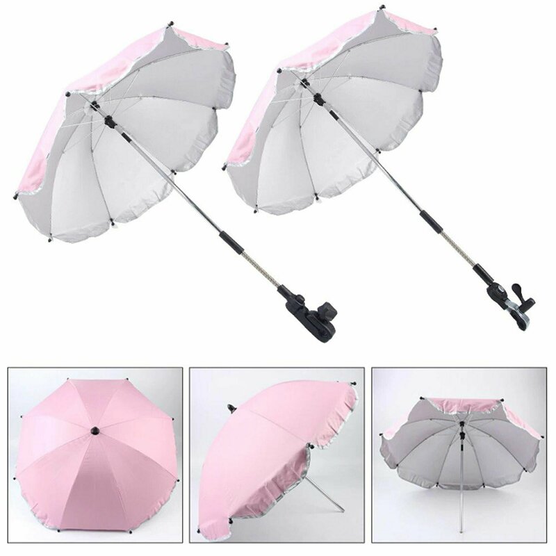 Bebumi - umbrela pentru carucior, roz, 65.5cm