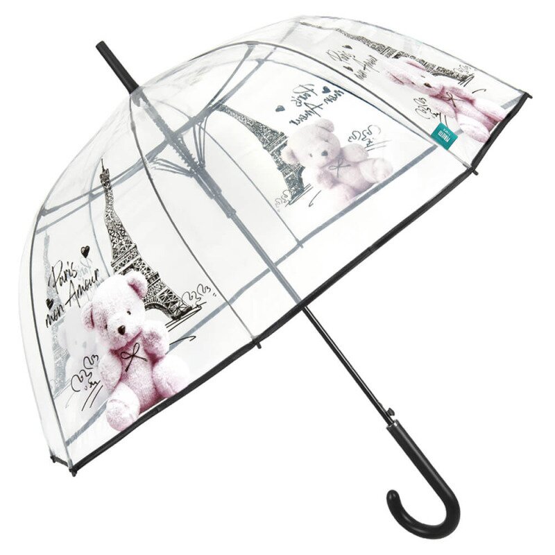 Umbrela ploaie transparenta baston model paris