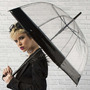 Umbrela ploaie transparenta cu bordura neagra - 2