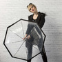 Umbrela ploaie transparenta cu bordura neagra - 3