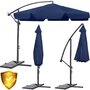 Umbrela terasa/gradina, Plonos, Pliabila, Inclinabila, Impermeabila, Diametru 3m, Inaltime 250 cm, Blue - 2