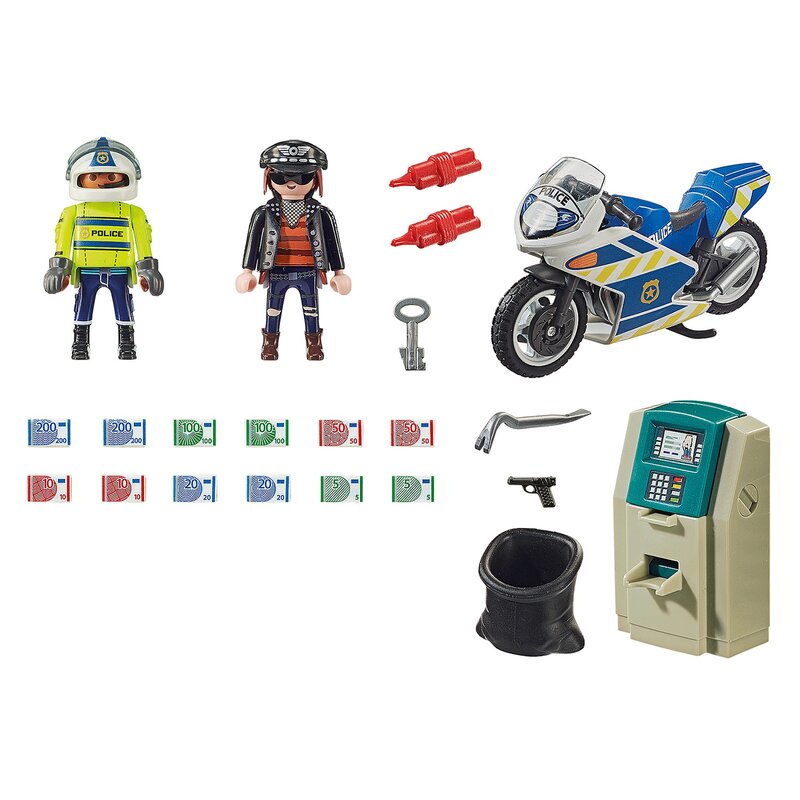 Playmobil - set de constructie urmarirea hotului de banci city action