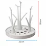 Uscator, Bocioland, Pentru biberoane, Cu design flexibil, Fara BPA, Pentru 8 recipiente, 22x26 cm, White - 3