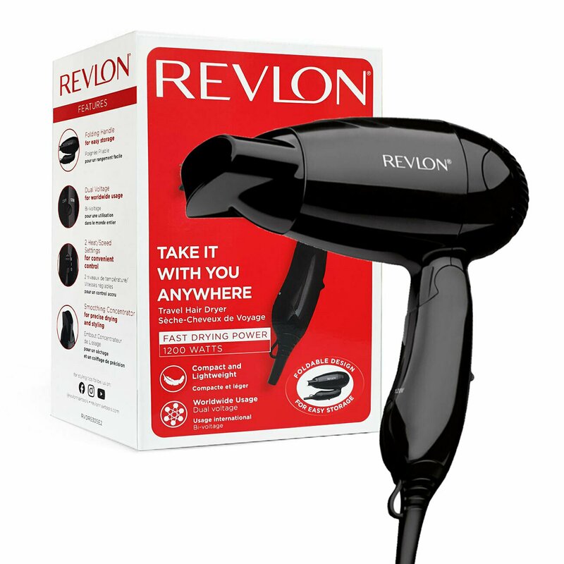 Revlon - Uscator de par Travel RVDR5305E2, 2 viteze, 2 trepte de temperatura