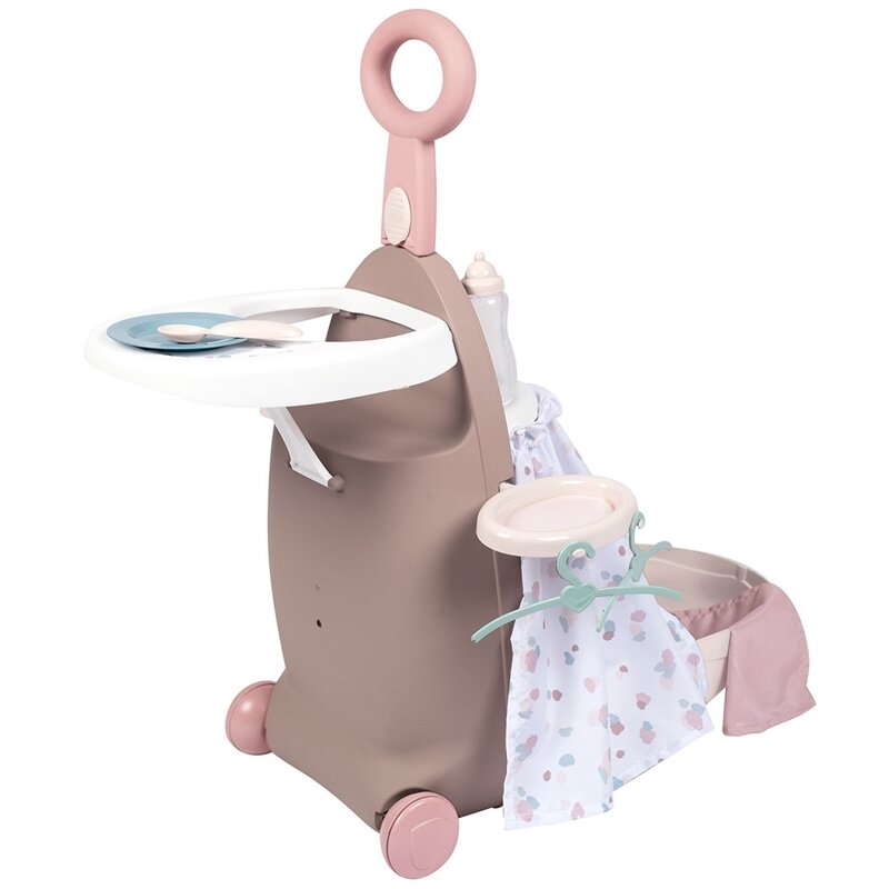 Valiza multifunctionala pentru papusi Smoby Baby Nurse 3 in 1 maro Jucarii & Cadouri