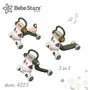 Vehicul ride-on, Bebe Stars, X-Ride Junior, 3 in 1, Pentru primii pasi, bicicleta de echilibru si trotineta, Cu sunete si lumini LED, Cotiera reglabila in 4 pozitii, Roti antiderapante, Conform cu EN71 CE, 6 luni+, Beige - 3