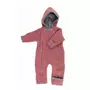 Vintage Red 62/68 - Overall babywearing din lana merinos organica - wool fleece - Iobio - 1