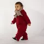 Vintage Red 62/68 - Overall babywearing din lana merinos organica - wool fleece - Iobio - 2