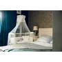 Set Patut, Waldin, Bedside 2in1 Alb, 90 cm x 55 cm, laterala detasabila, co-sleeping, cu Saltea + Aparatoare alba cu stelute gri - 5