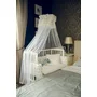 Set Patut, Waldin, Bedside 2in1 Alb, 90 cm x 55 cm, laterala detasabila, co-sleeping, cu Saltea + Aparatoare alba cu stelute gri - 6