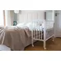 Set Patut, Waldin, Bedside 2in1 Alb, 90 cm x 55 cm, laterala detasabila, co-sleeping, cu Saltea + Aparatoare alba cu stelute gri - 7