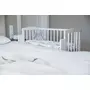 Set Patut, Waldin, Bedside 2in1 Alb, 90 cm x 55 cm, laterala detasabila, co-sleeping, cu Saltea + Aparatoare alba cu stelute gri - 8