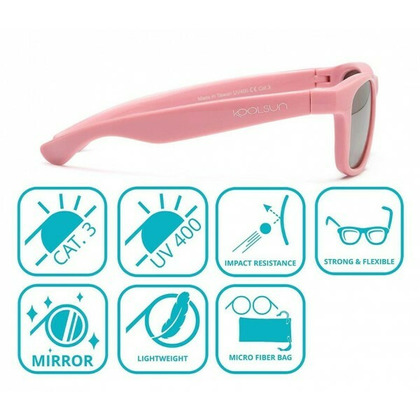 Wave 3/10 ani - Pink Sachet - Ochelari de soare pentru copii - Koolsun