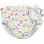 White Turtle Floral 3T - Slip fete SPF 50+ refolosibil, cu capse si volanase - Green Sprouts by iPlay - 1