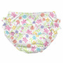 White Turtle Floral 3T - Slip fete SPF 50+ refolosibil, cu capse si volanase - Green Sprouts by iPlay - 2