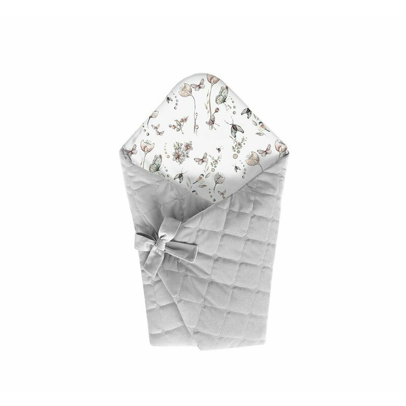 Wrap Babyhorn nou nascut, Paturica de infasat cu doua fete, Cu multiple utilizari, Din bumbac si catifea, Nature Grey