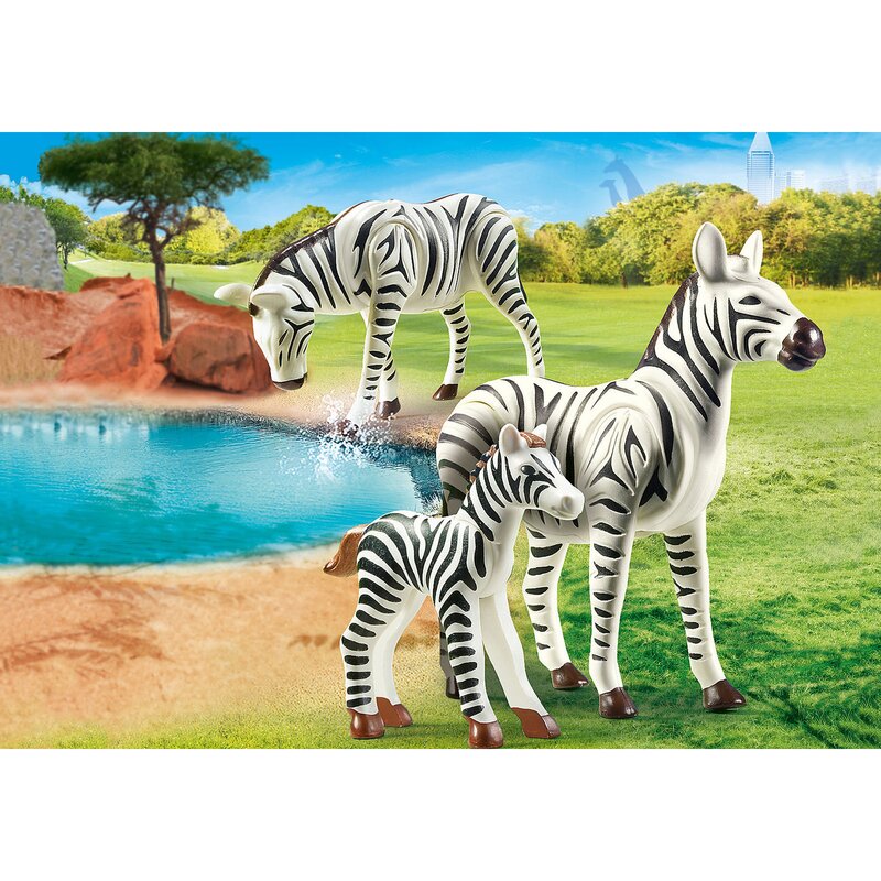 Playmobil - set figurine zebre cu pui family fun