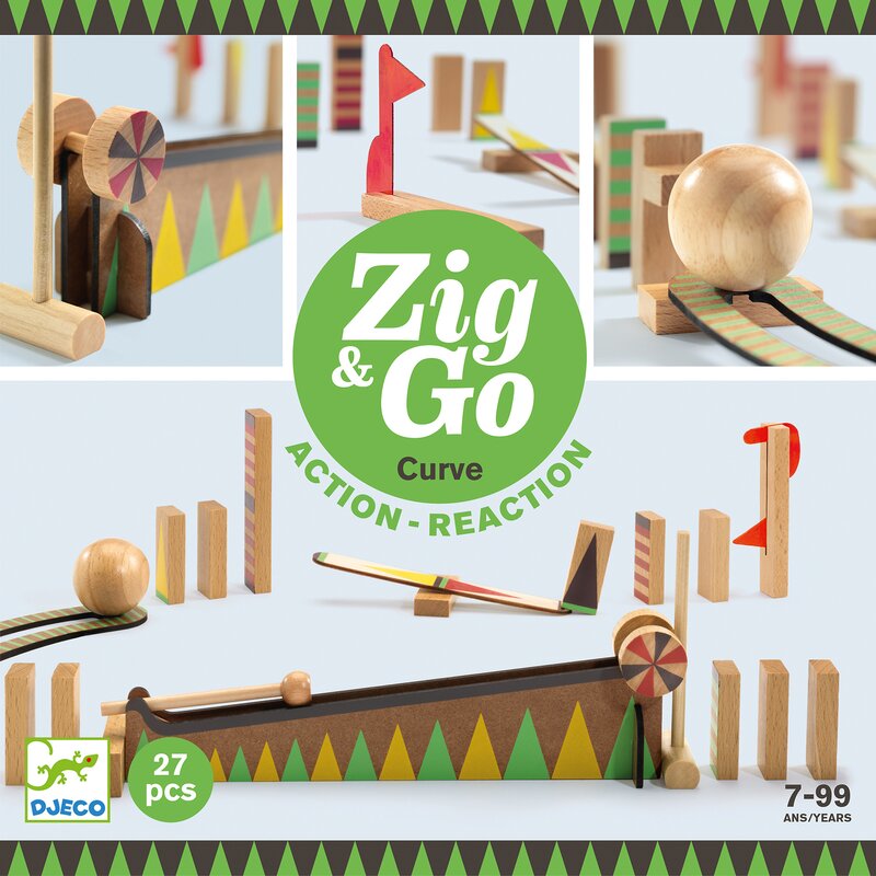 Djeco - Zig and Go . set de constructie cu 27 piese. Bila cea mai mare